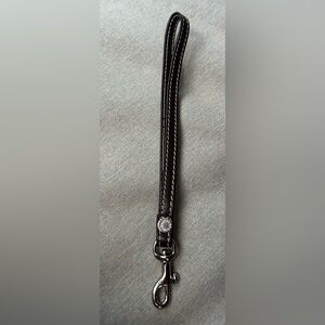 DOONEY & BOURKE Leather Wristlet strap Dark Brown Silver Hardware NEW